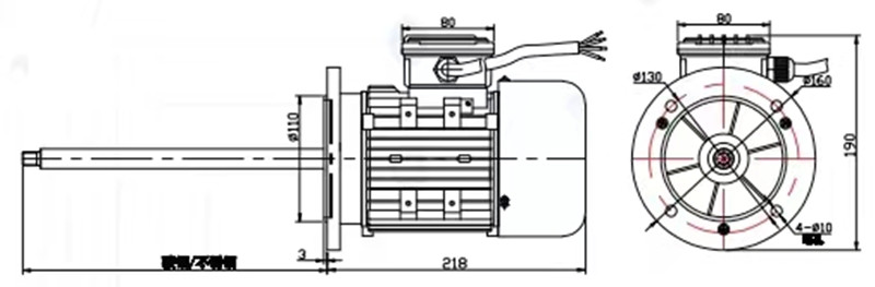 化工泵專用電機(jī)外形尺寸圖