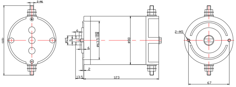 電動(dòng)叉車電機(jī)外形尺寸圖